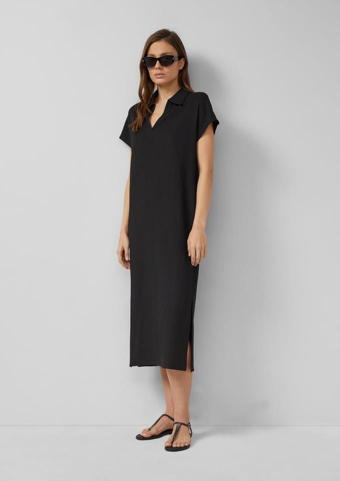 s.Oliver - female - Gestructureerde jersey jurk met splitten