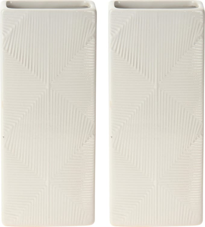 Waterverdamper radiator - 2x - wit - met relief - kunststeen - 18 cm - luchtbevochtiger