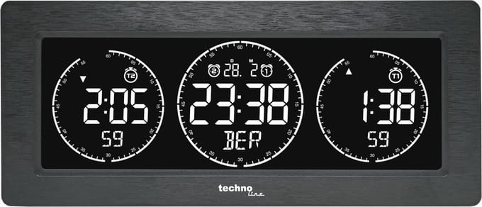 Wereldklok Technoline WT 458 232x99x48mm zwart