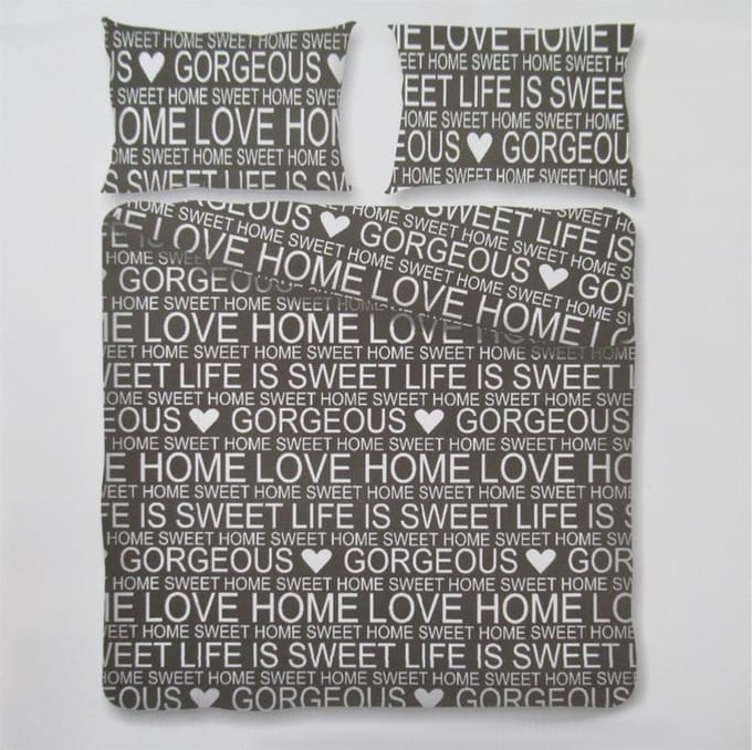Day Dream Sweet Tekst Dekbedovertrek - Litsjumeaux - 240x200/220 cm - Grijs