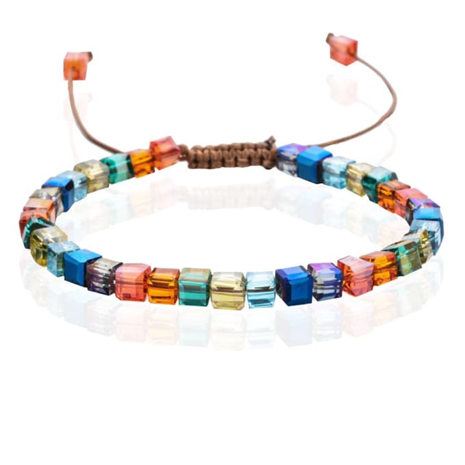 Memphis Bohemia Kralen Armband - 4mm Kristal Glas Multi