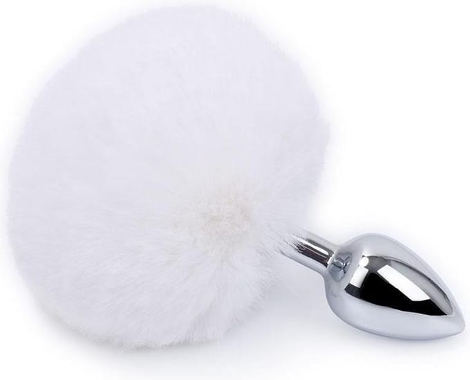 Buttplug konijnenstaart - wit