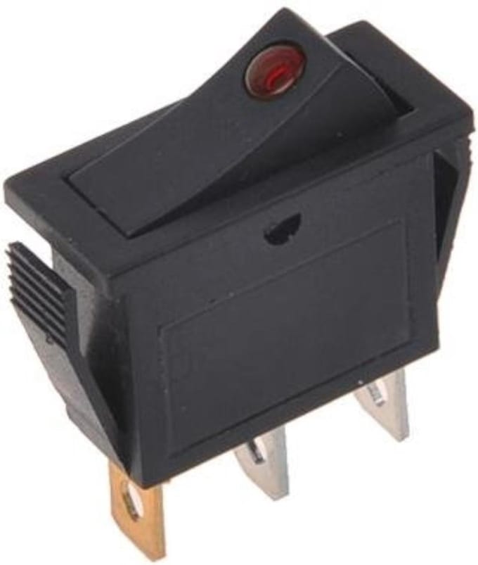 Proplus Wipschakelaar met LED - Lampje rood 12V/24V - max.10