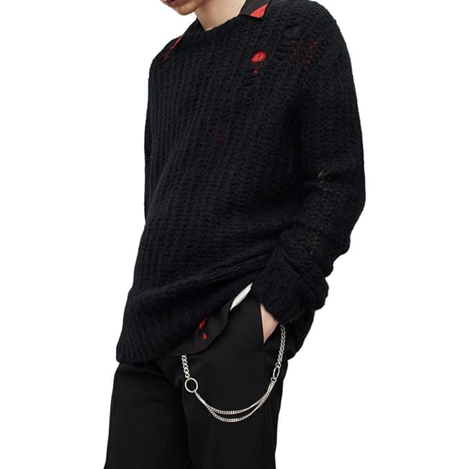 AllSaints Breaker Crew Black Größe: XXL | Pullover Outlet | Herren | Schwarz