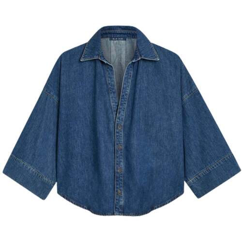 Summum 2s3346-5184 453 blouse denim kimono light cotton twill denim