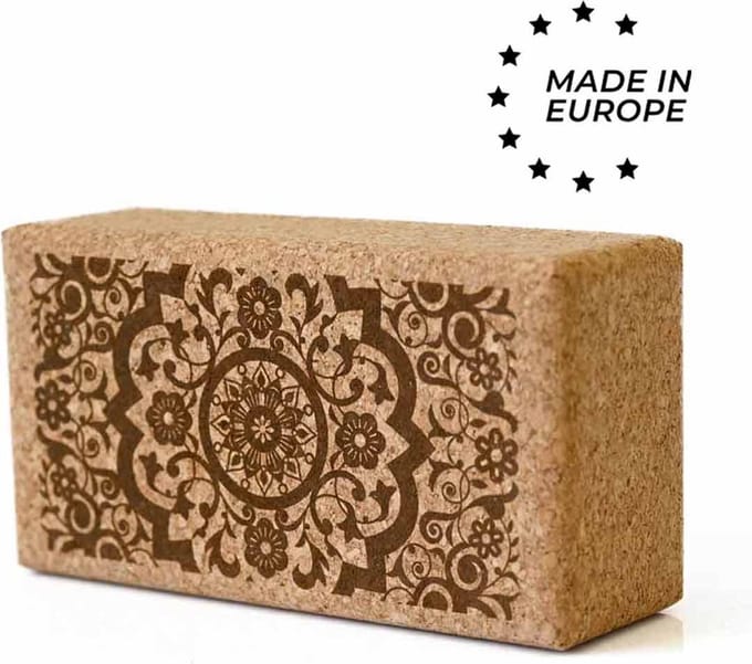 Love Generation - Eco Yogablok Kurk - Mandala - Zwart