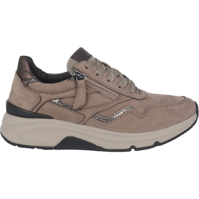 Gabor rollingsoft sensitive 56.896.42 - dames rollende wandelsneaker - Beige - maat 38 (EU) 5 (UK)