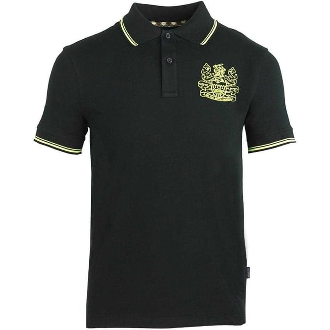 Aquascutum Unisex Volwassen Crest Poloshirt (Zwart/Wit)