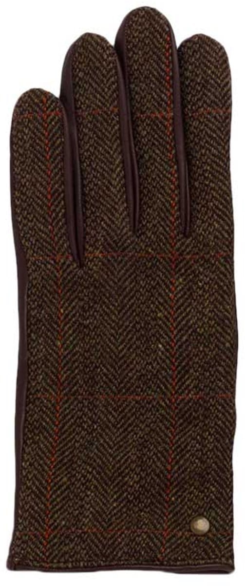 Pasion Morena Leather Tweed Handschoenen Bruin M Man