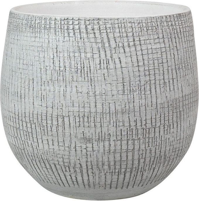 Ter Steege Plantenpot - Modern design - wit/zwart D20 cm x H20 cm - bloempot