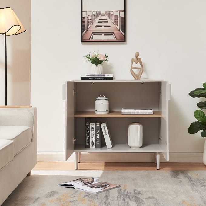 Commode Starvili dressoir 75x76x38 cm beige [en.casa]