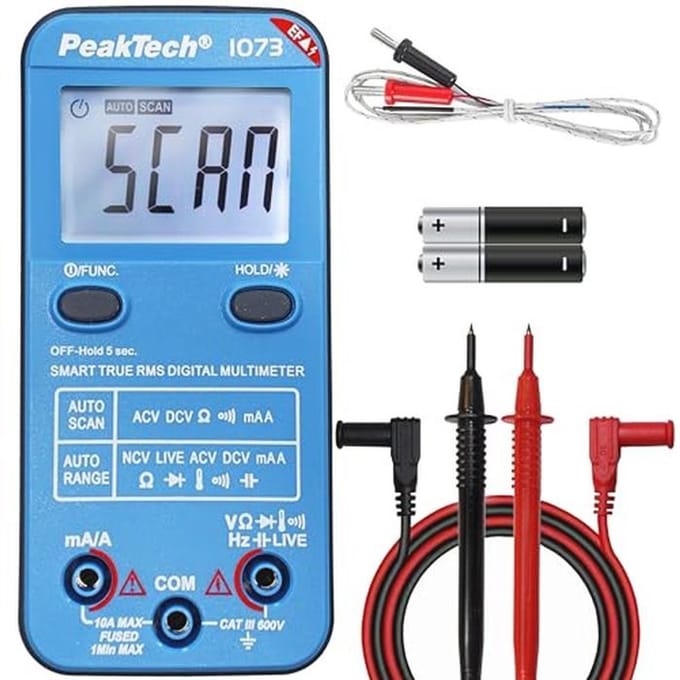 Digitale multimeter met auto-range functie en 4000 Count LCD-display