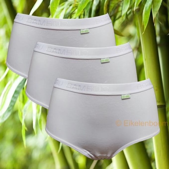 Boru Bamboo - maat S - 3-pack dames midislip - wit