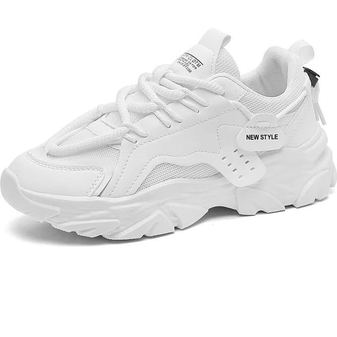 Nieuwe Heren Luxe Platform Sneakers Mode Heren Hardloopschoenen Verhoogd Ademend Vermogen Herenschoenen Veterschoenen Zapatillas De Hombre 40 wit