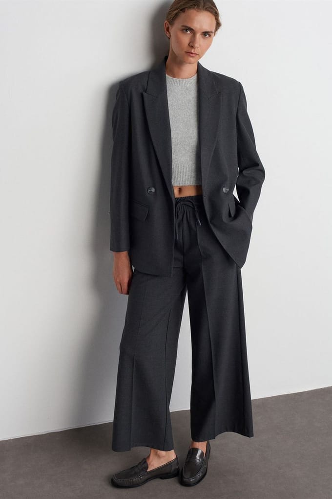 Wijduitlopende Crêpe Broek met Touwtje Taille
