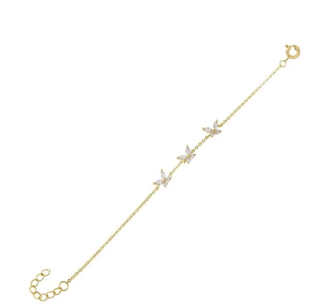 Vlinders armband | goud gekleurd | 925 Sterling