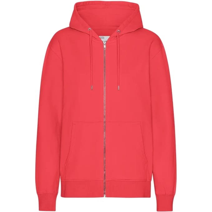 Hooded sweatshirt met rits Colorful Standard Classic Organic Red Tangerine