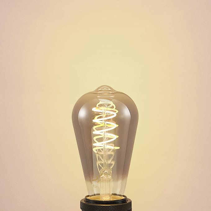 Lucande LED lamp E27 ST64 4 W rookkleurig 1.800 K dimbaar