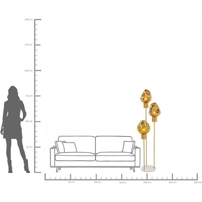 KARE vloerlamp Supernova, amber, glas, 160 cm, E27