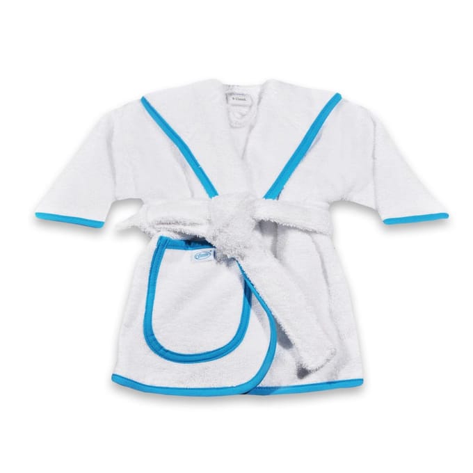 Funnies badjas - 0 tot 12 maanden wit/turquoise