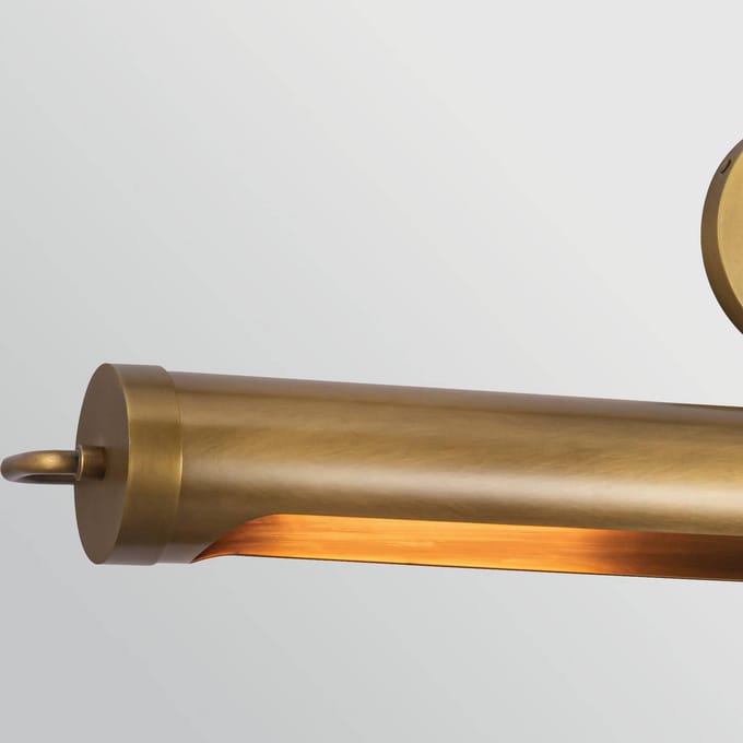 Quintiesse wandlamp WYNWOOD, oud messing, breedte 81 cm, metaal, 2 x E27