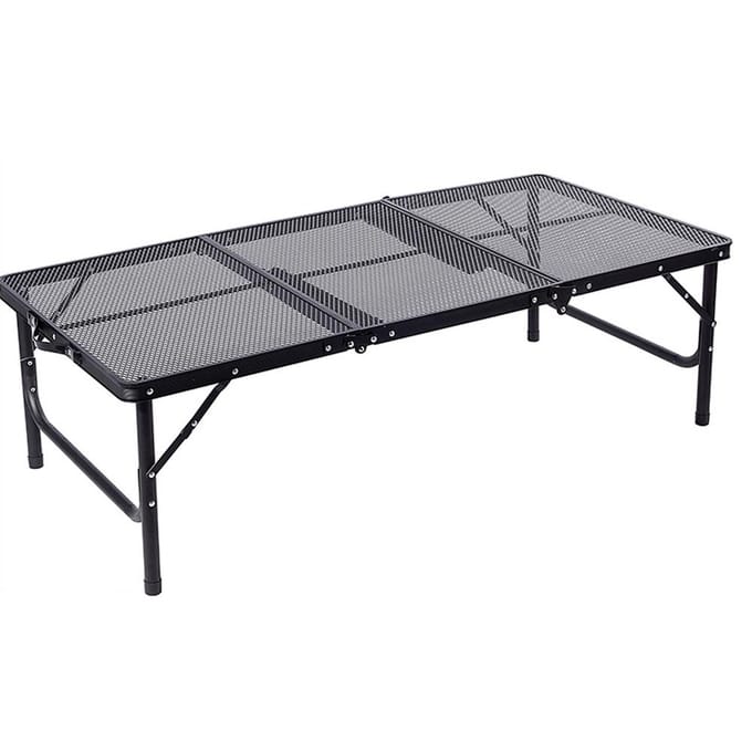Camping klaptafel Draagbare drievoudige buitentafel In hoogte verstelbare opvouwbare tafel Folding Table gray