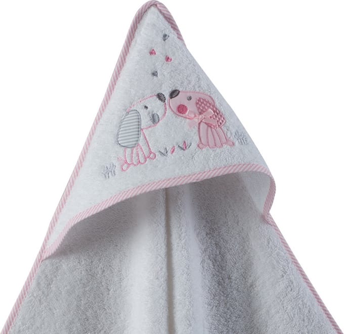 Gamberritos Badacape 100 X 100 Cm Wit/roze