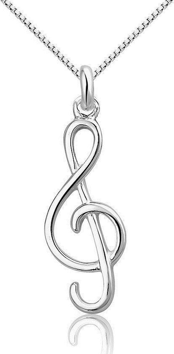 Montebello Ketting Solsleutel - 925 Zilver Gerhodineerd - 10x30mm - 45cm