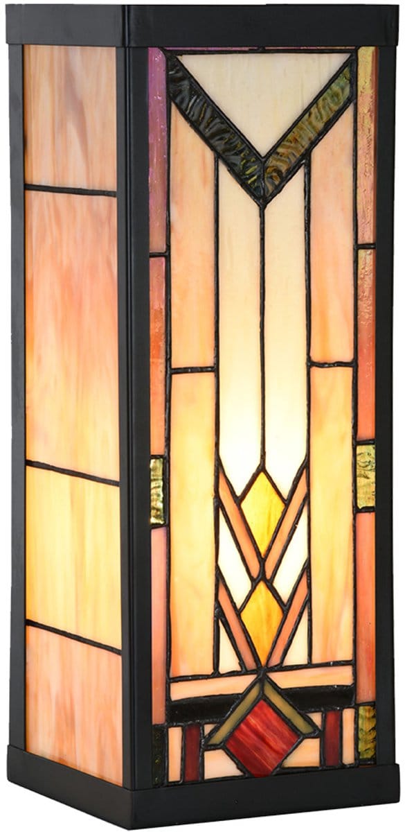 Lumilamp Wandlamp Tiffany 14x16x40 cm Beige Glas