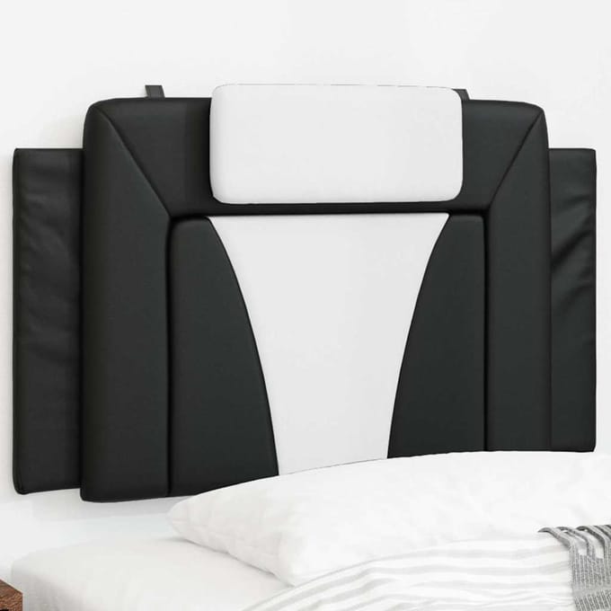 vidaXL - Hoofdbordkussen - "Viana" - 80 - cm - kunstleer - zwart - en - wit