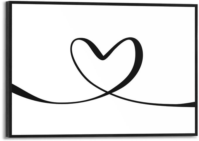 Schilderij Heart Lines - 20 x 30 - Hout - REINDERS