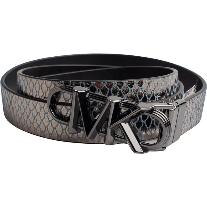 Dames Omkeerbare Metalen Leren Dunne Ceintuur 558992