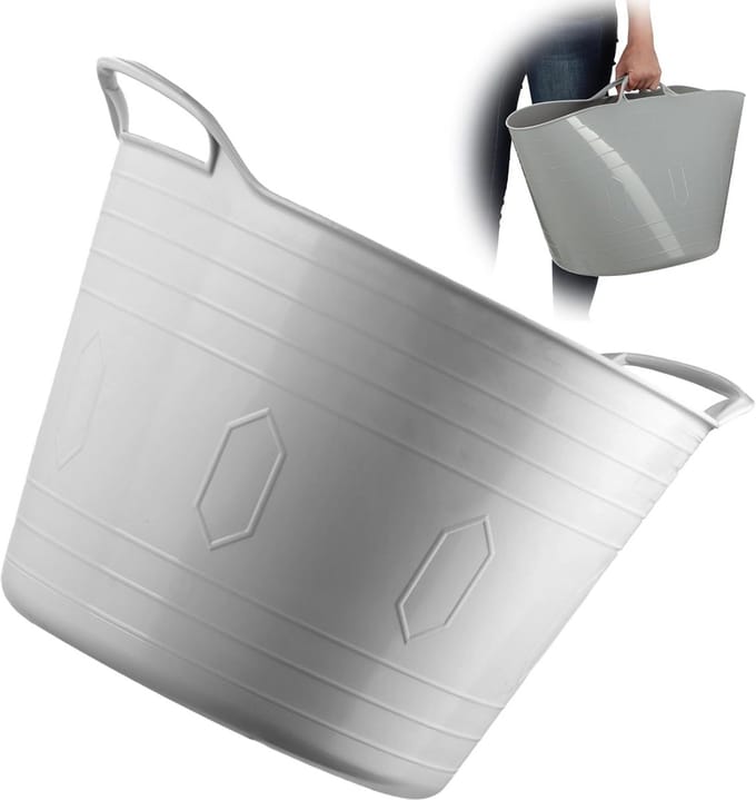 Flexibele Kunststof Mand met Handgrepen voor Wasmand en Speelgoedopslag