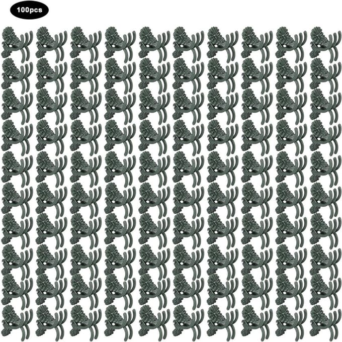 100 Pièces Pince Plante Belle Forme Chrysanthème Clips de Support Fixation Tiges Fleurs Jardin gray