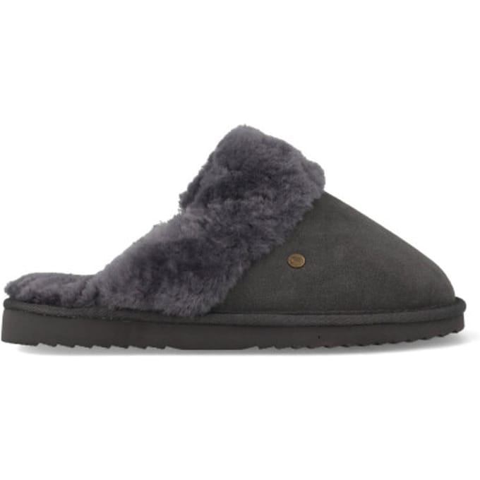 Warmbat Flurry Suede Dames Pantoffels - Dark grey - Maat 36
