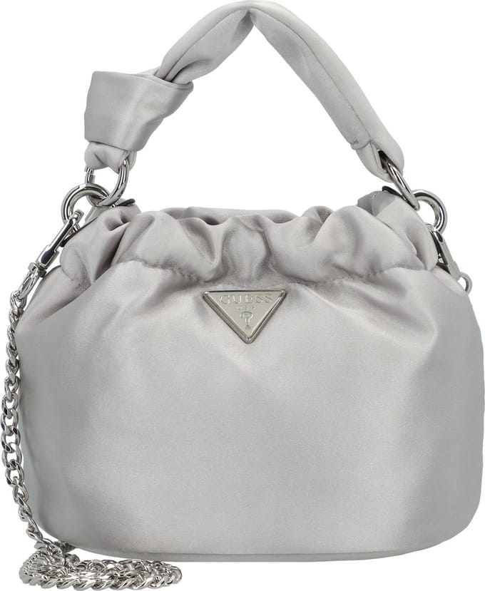 GUESS Schoudertas Handtas Twiller Mini Top Handle Pouch Silver Zilverkleurig