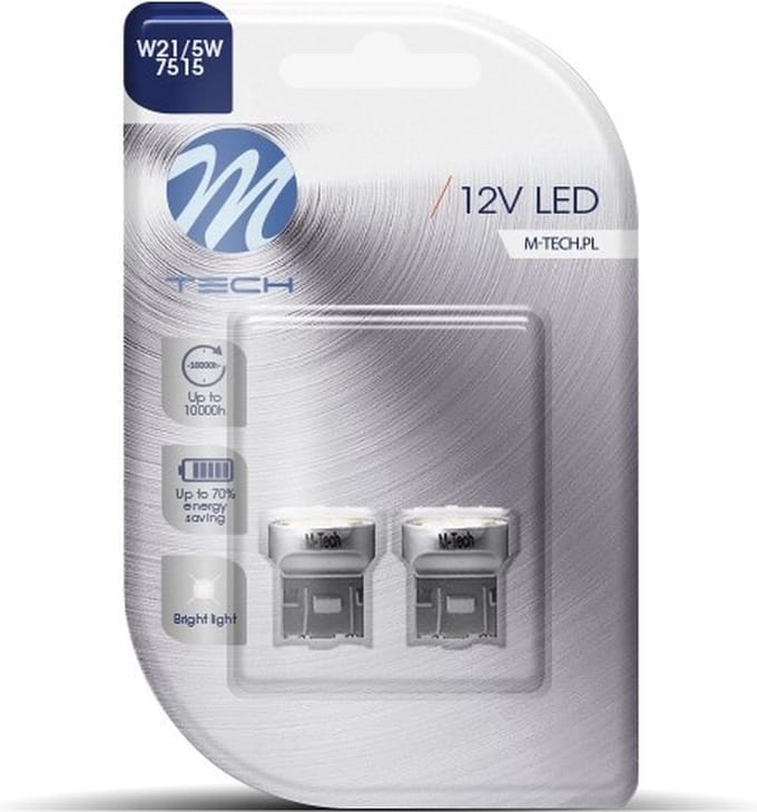 T20 W21/5W set | autoverlichting LED 2 stuks | 9-SMD daglichtwit | 12V DC