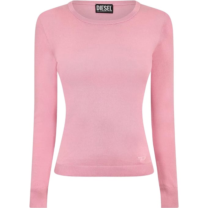 Diesel Dames Fijn Gebreide Ribbed Sweatshirt (Roze)