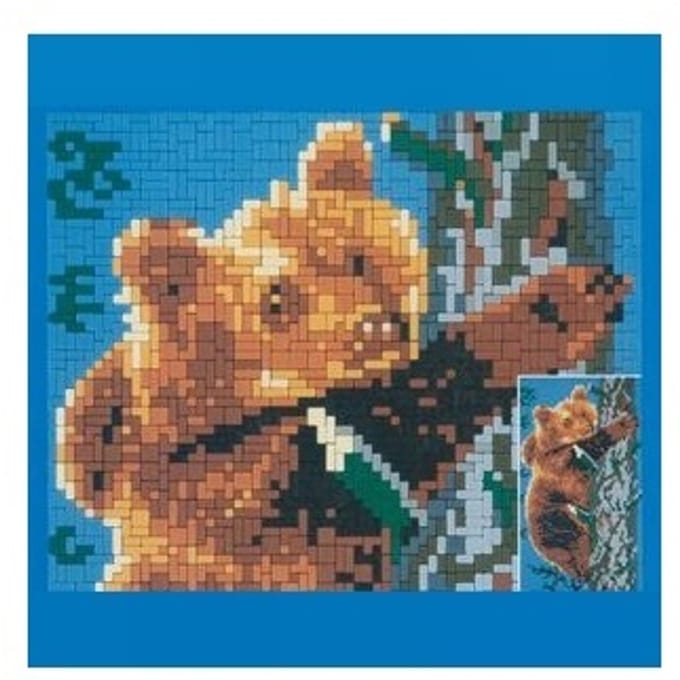 Stickit Masha de bruine beer, ca. 3.000 steentjes, compatibel met Ministeck