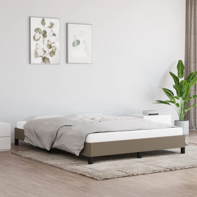 vidaXL - Bedframe - zonder - matras - stof - taupe - 140x200 - cm