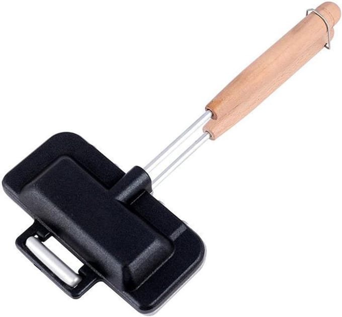 Sandwichmaker - Broodjespan - Snel Ontbijt - Afneembaar Handvat - 14 cm - Zilver