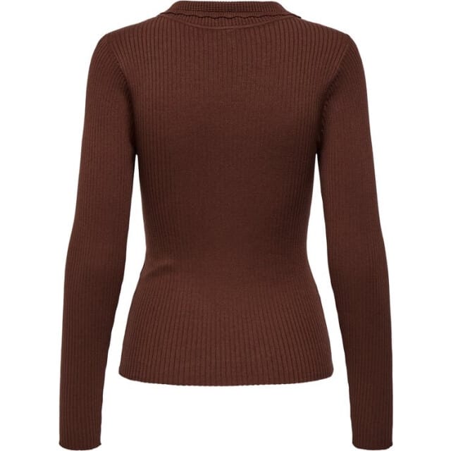 Jacqueline de Yong Trui Jdyada L/s Collar Pullover Knt 15356186 Cherry Mahogany Dames Maat - L