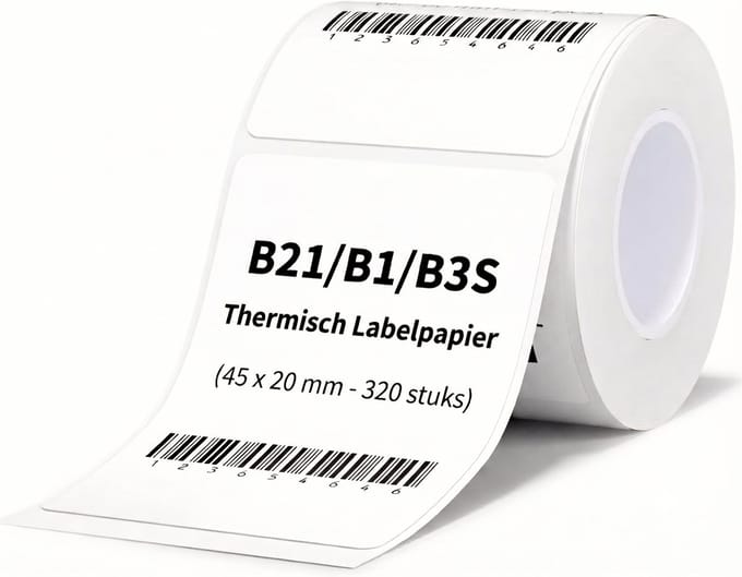Niimbot - Labels/Etiketten B21/B1/B31/B3S/K3 - 45x20mm - 320 vellen - Wit