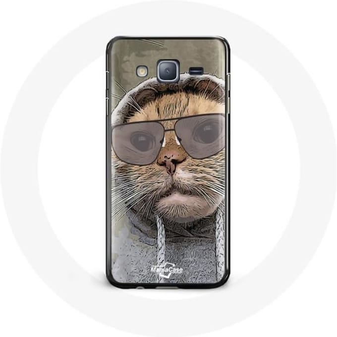 Coque pour Samsung Galaxy J7 Chat avec une capuche photo drole Animaux