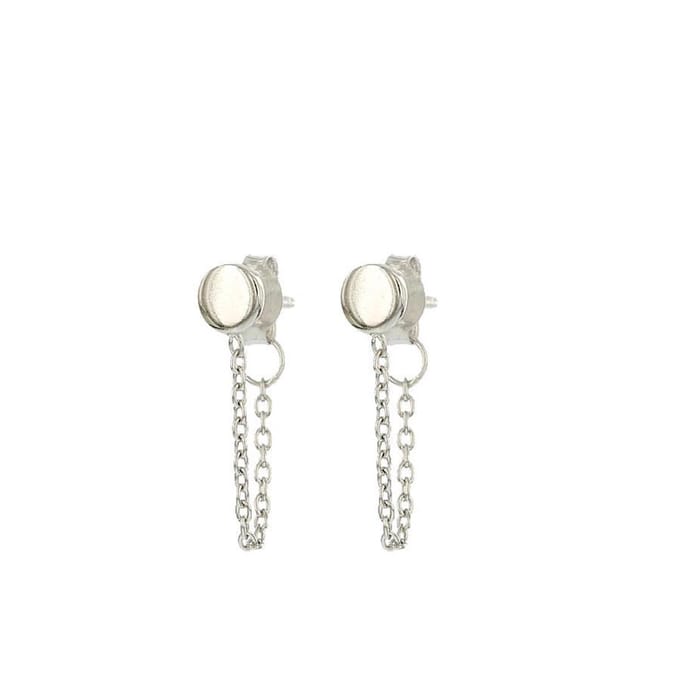Karma 925 Sterling Zilveren Chain Mini Disc Oorknoppen M1263