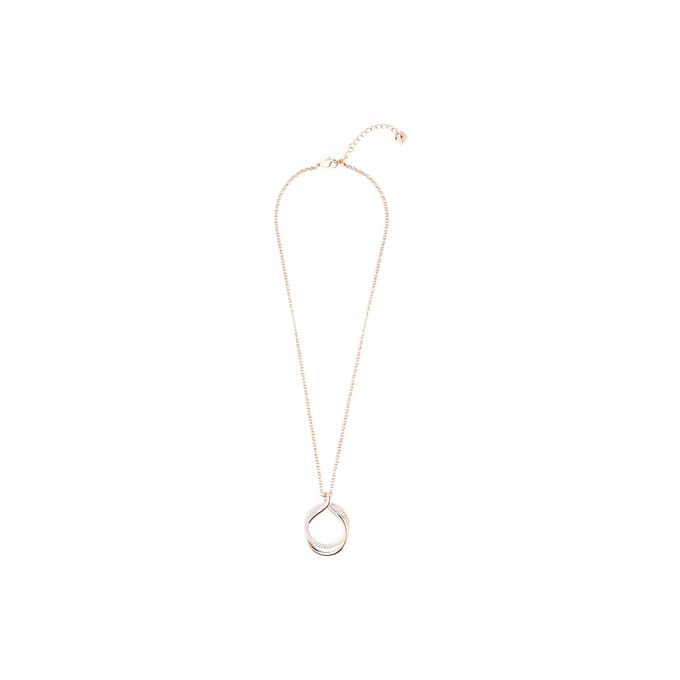 Collier pendentif double anneau Or Rose Swarovski Collier femme 5194455 Box (Random Color) beige