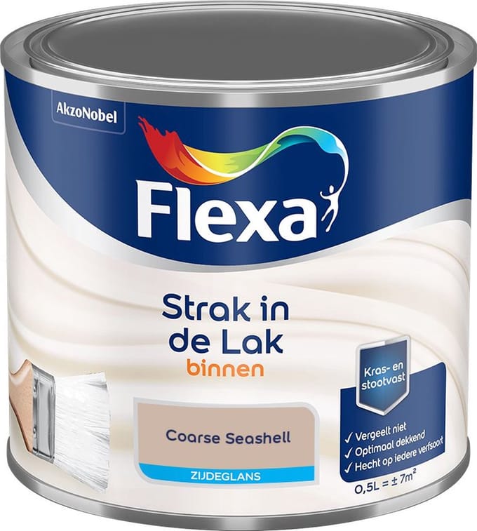 Flexa - Strak In De Lak Binnenlak Zijdeglans - Coarse Seashell - Mengverf - 500 Ml