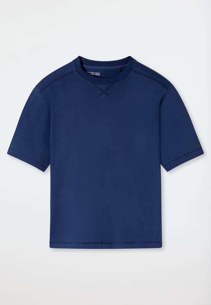 Overmaats oversized T-shirt met korte mouwen van Heavy Single Jersey, navy - Mix+ Relax 58