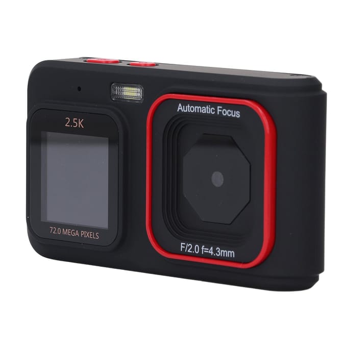 Digitale Camera 72MP 2.5K Video Uitvoer Dubbel Scherm Compacte Camera 16x Zoom Autofocus Selfie Camera zwart