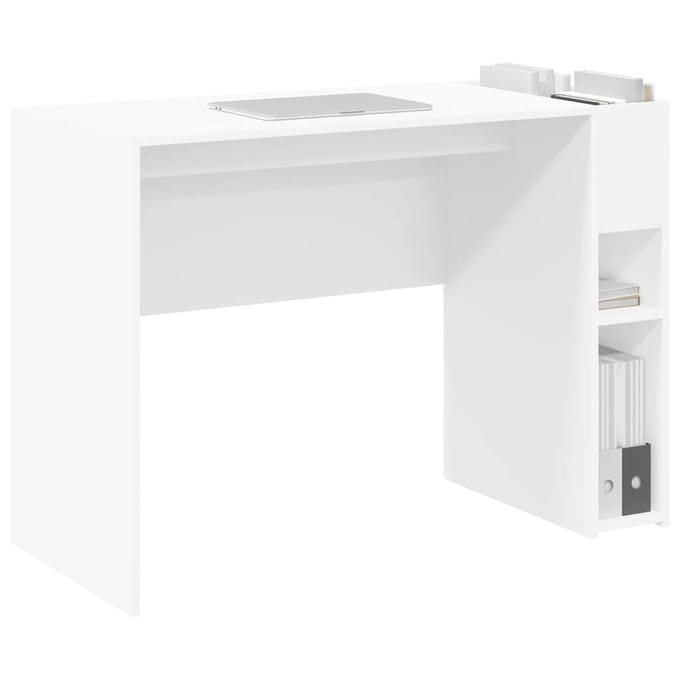vidaXL - Bureau - Wit - Bewerkt - hout - 109 - x - 50 - x - 78 - cm